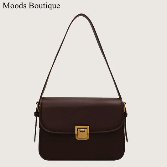 MOODS Retro Shoulder Bags for Women 2023 New Designer Bag Luxury Crossbody Bag Dual Straps Messenger Bag Quality Mini Briefcase